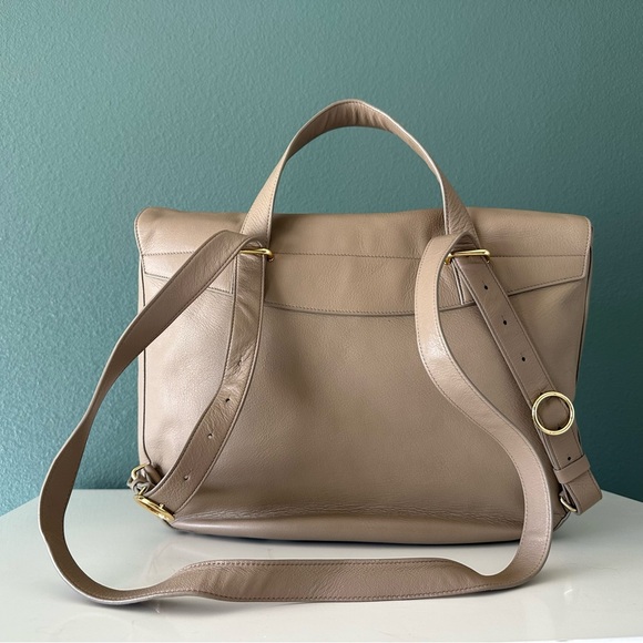 Cuyana Handbags - Cuyana Leather Convertible Satchel Backpack Tote Bag in Taupe